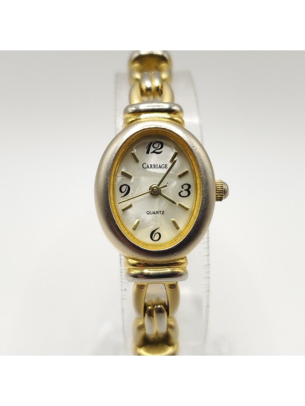 Carriage By Timex Quartz Womens Watch 19mm Gold Tone White Dial New Battery